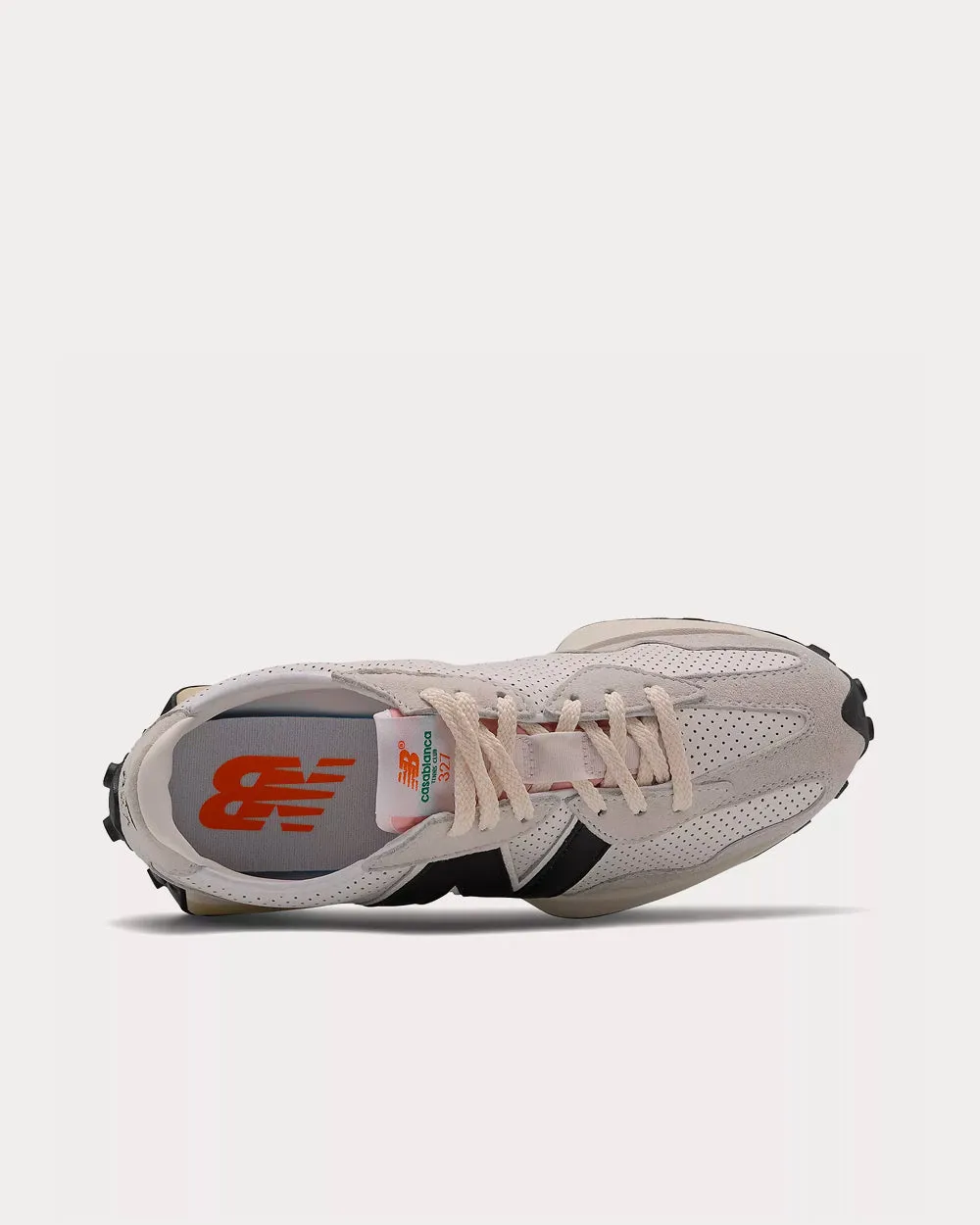 327 White with Black Low Top Sneakers