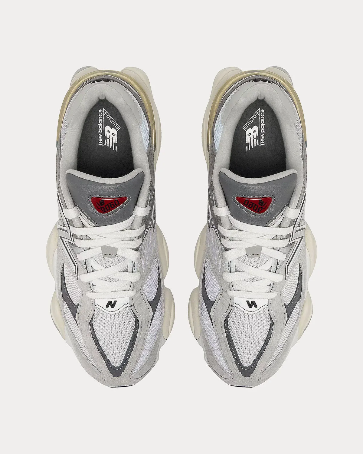 9060 Rain Cloud with Castlerock & White Low Top Sneakers