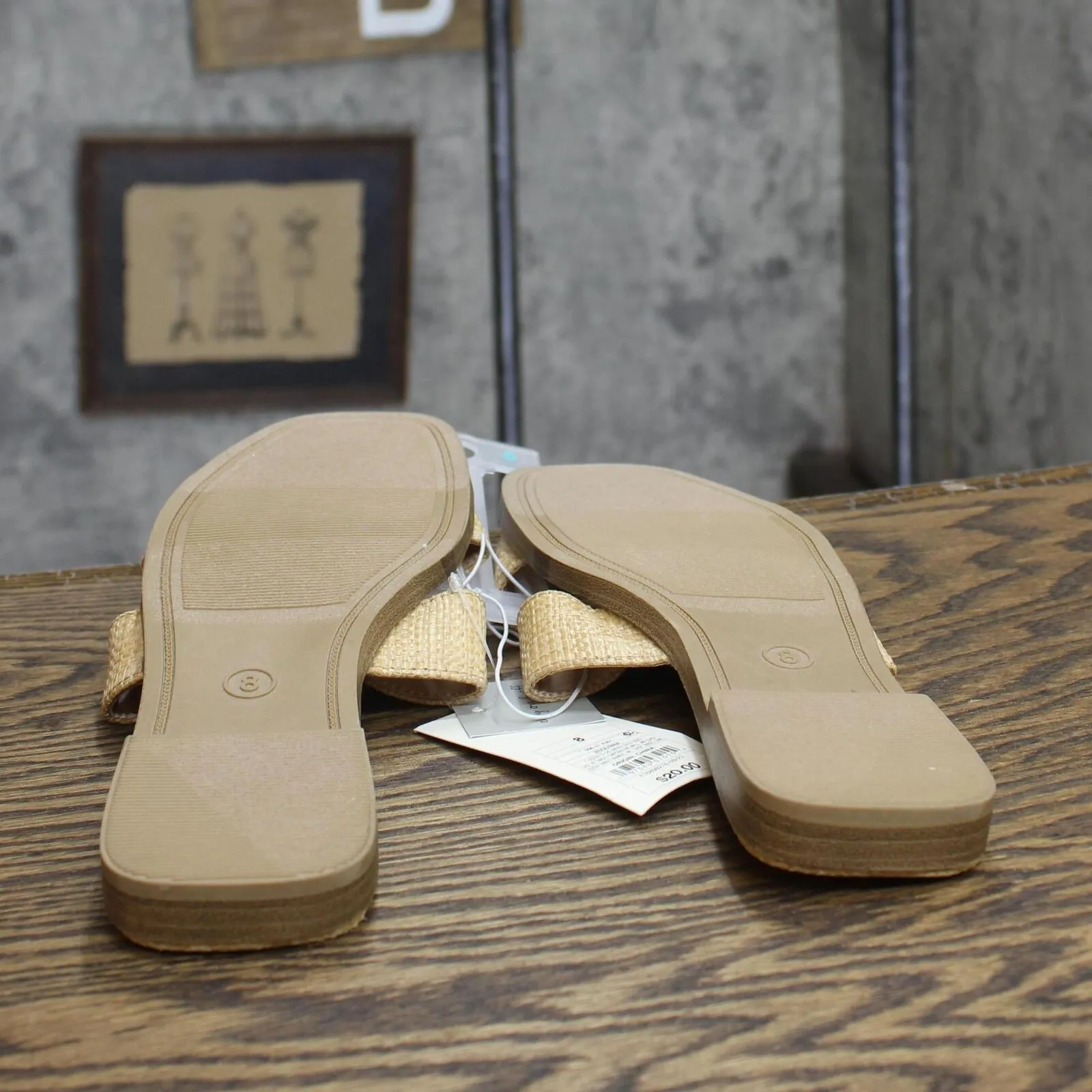 A New Day Womens Nina Slide Sandals 88870712 Beige Brown 8M