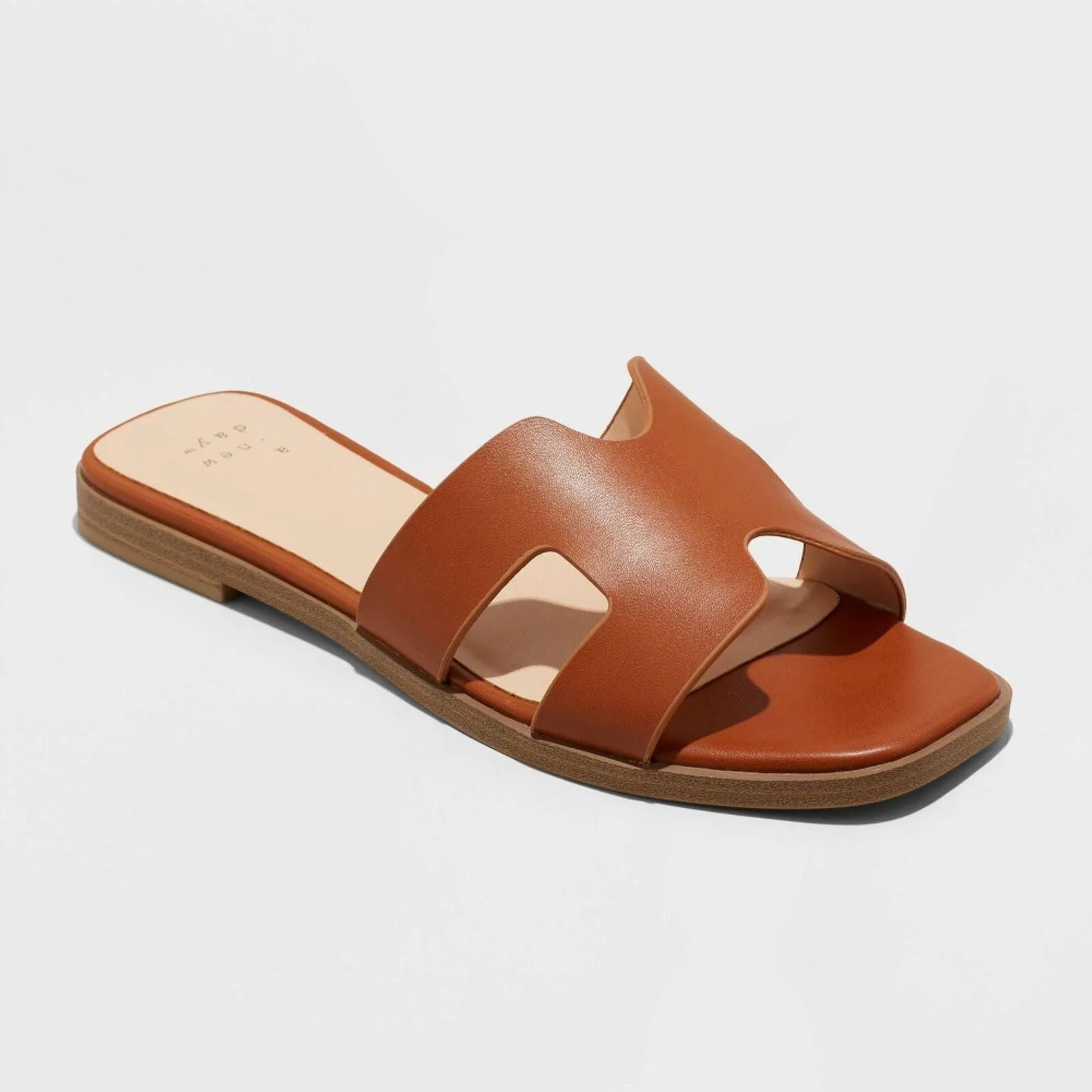 A New Day Women's Nina Slide Sandals 88870712 Cognac Brown 9M
