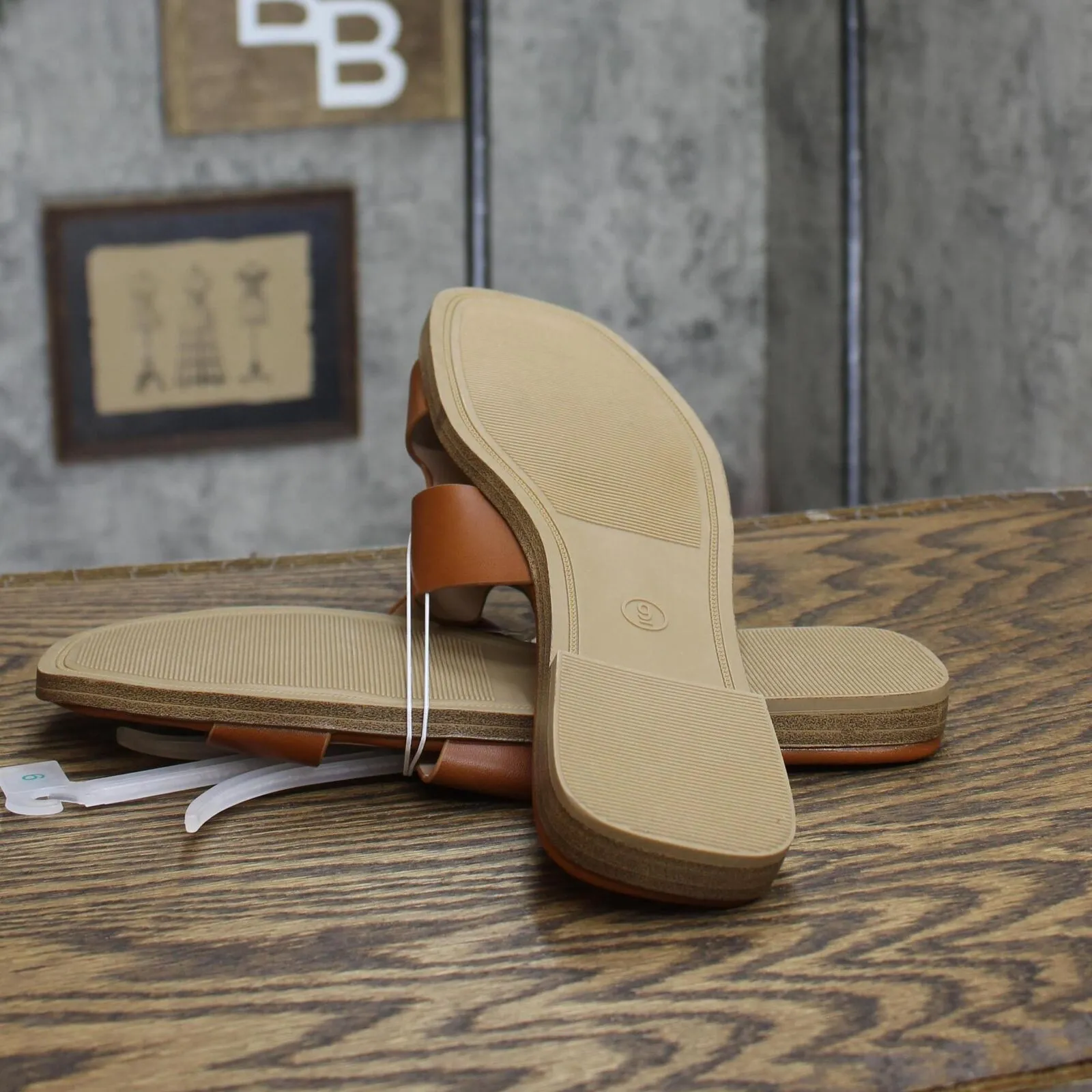 A New Day Women's Nina Slide Sandals 88870712 Cognac Brown 9M