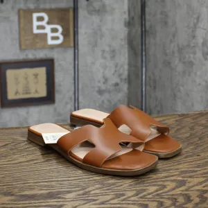A New Day Women's Nina Slide Sandals 88870712 Cognac Brown 9M