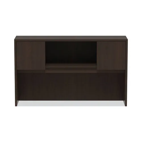 Alera Valencia Series Hutch With Doors, 4 Compartments, 58.88w X 15d X 35.38h, Espresso