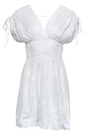 Anne Fontaine - White Floral Embroidery Cotton Sundress Sz 2