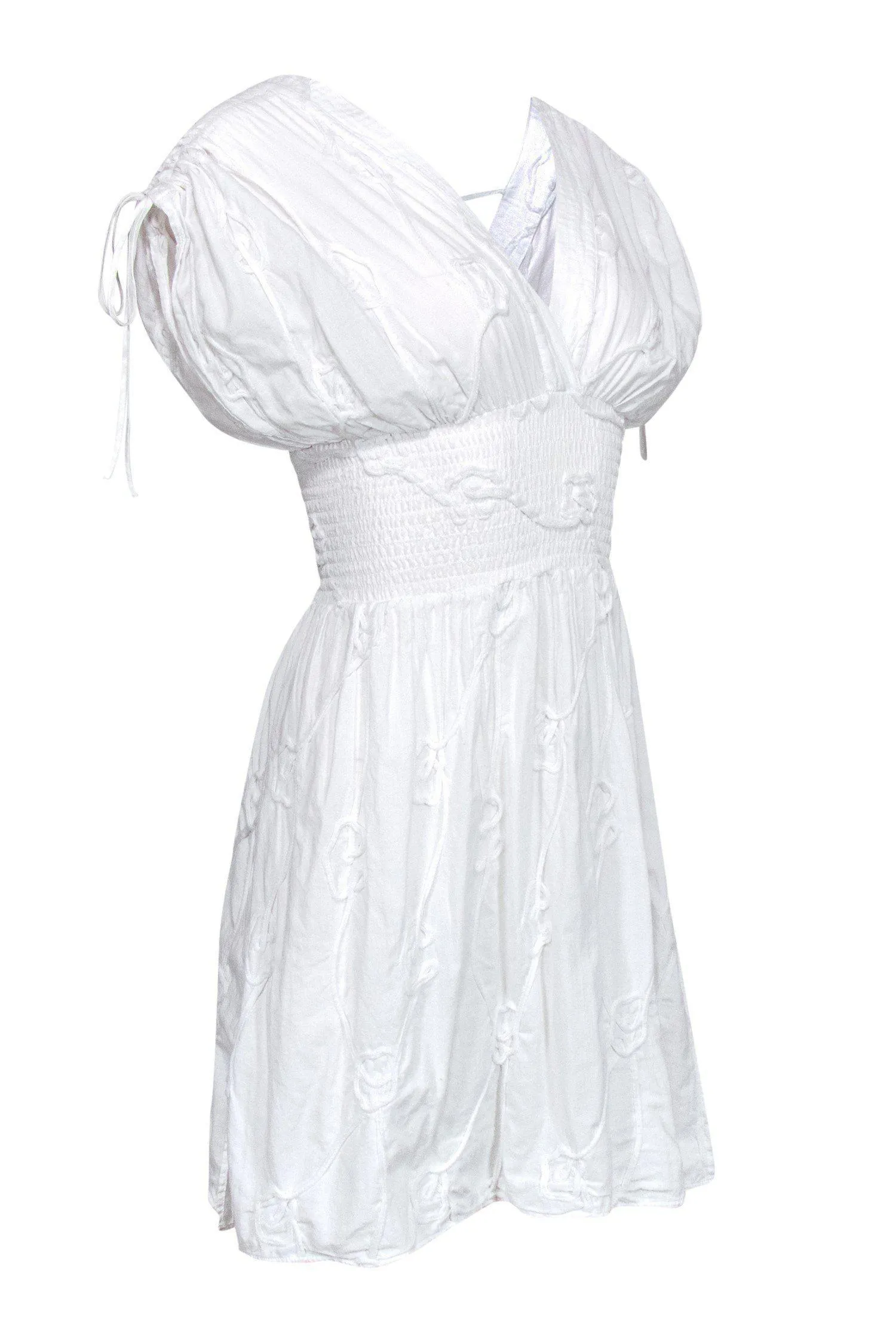 Anne Fontaine - White Floral Embroidery Cotton Sundress Sz 2