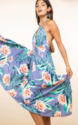 Betsi Boho Maxi Dress in Grey Lotus
