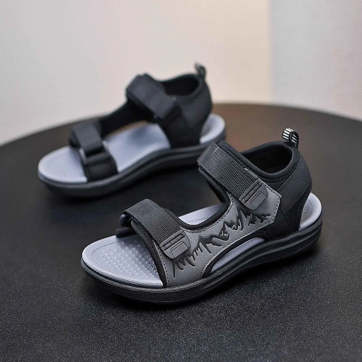 Big Kids Boy Sandals Open Toe Adjustable Arch Support Lightweight Comfort Barefoot Hiking Summer Sandals for Toddler Boys