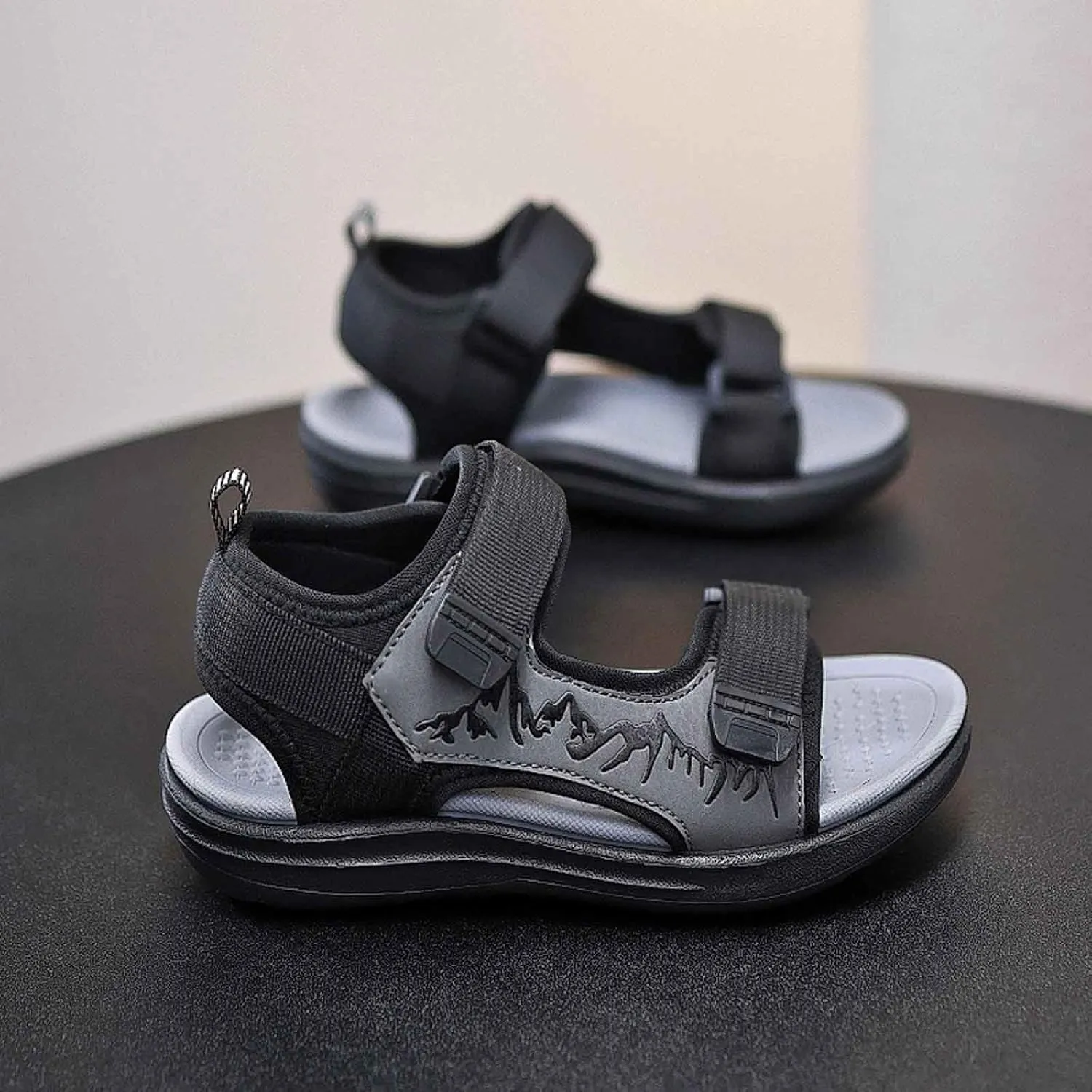 Big Kids Boy Sandals Open Toe Adjustable Arch Support Lightweight Comfort Barefoot Hiking Summer Sandals for Toddler Boys