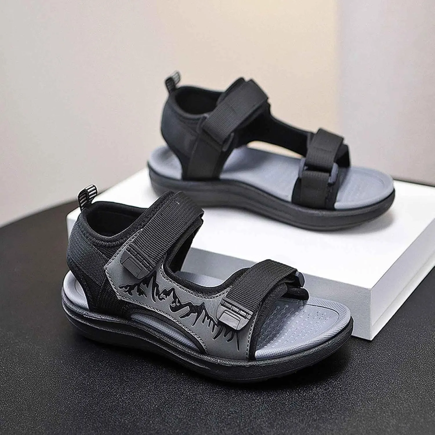 Big Kids Boy Sandals Open Toe Adjustable Arch Support Lightweight Comfort Barefoot Hiking Summer Sandals for Toddler Boys