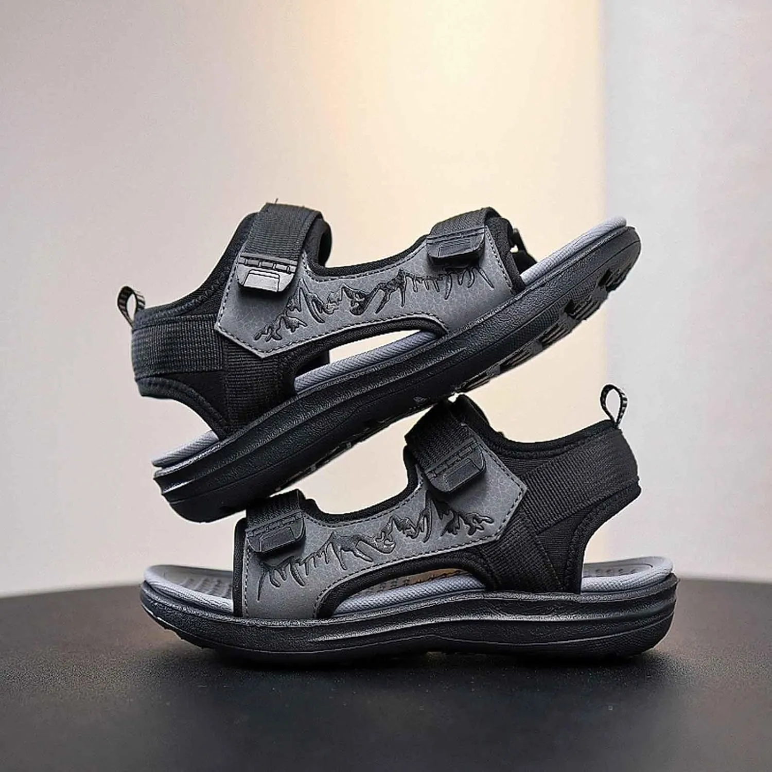 Big Kids Boy Sandals Open Toe Adjustable Arch Support Lightweight Comfort Barefoot Hiking Summer Sandals for Toddler Boys