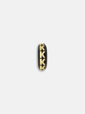 Black Initial Bead Charm - K