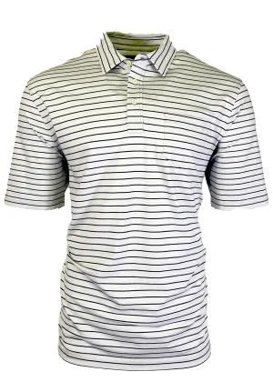 Black Striped Pima Cotton Spandex Polo