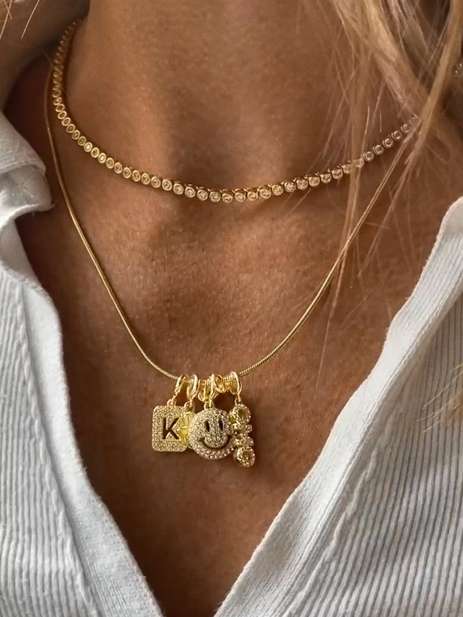 Block Pavé Number Cluster Charm - 4