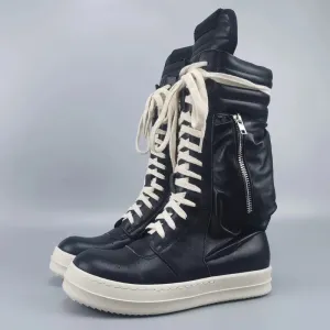 Boots Pocket Design Lace-up