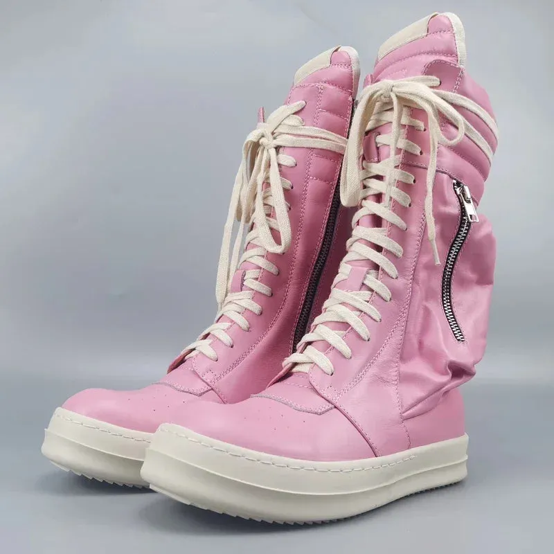 Boots Pocket Design Lace-up