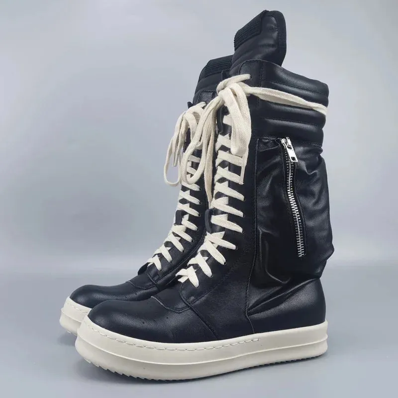 Boots Pocket Design Lace-up
