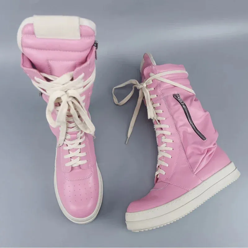 Boots Pocket Design Lace-up