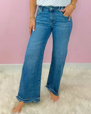 Breezy Edge Cropped Wide Leg Jeans by Risen