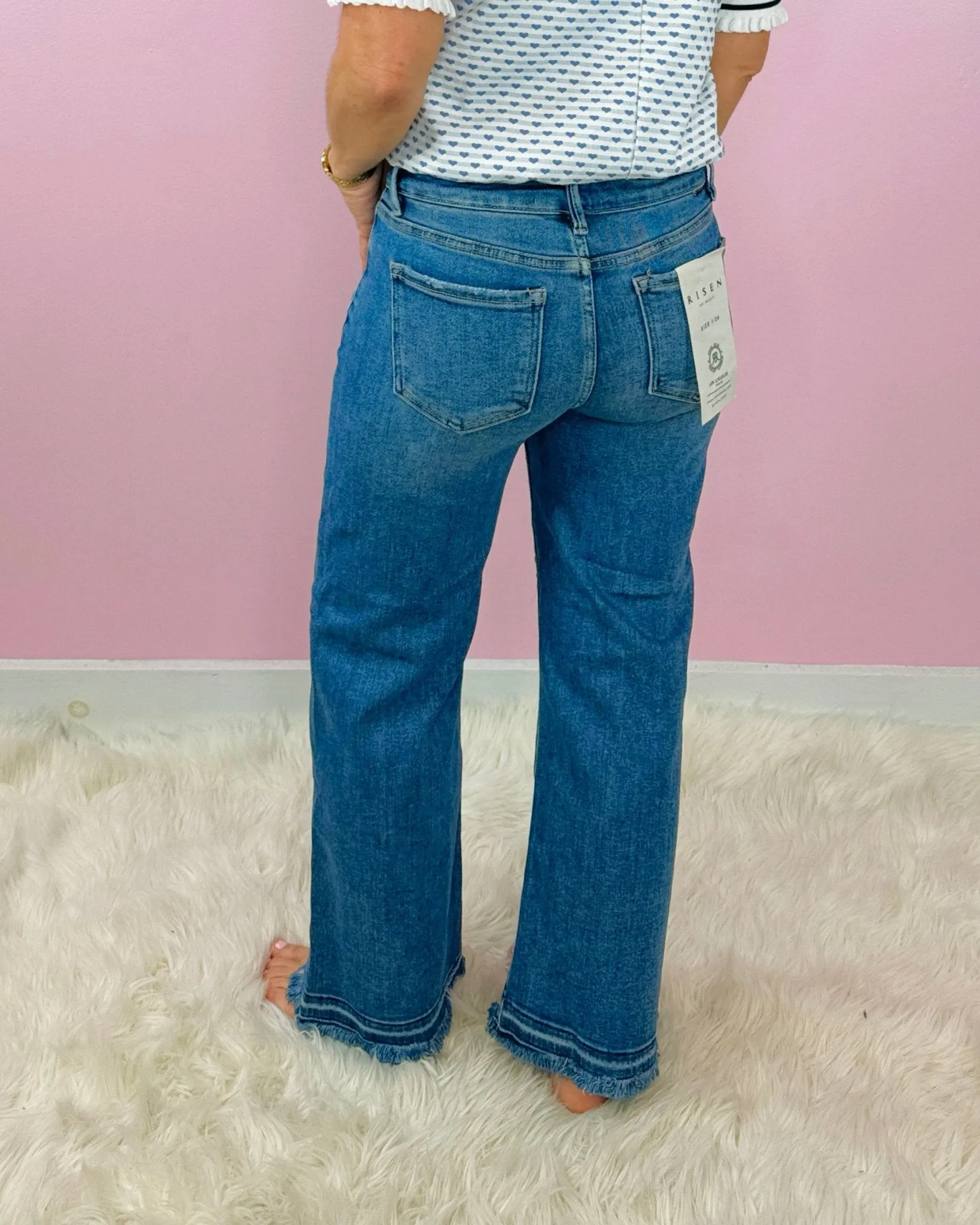 Breezy Edge Cropped Wide Leg Jeans by Risen