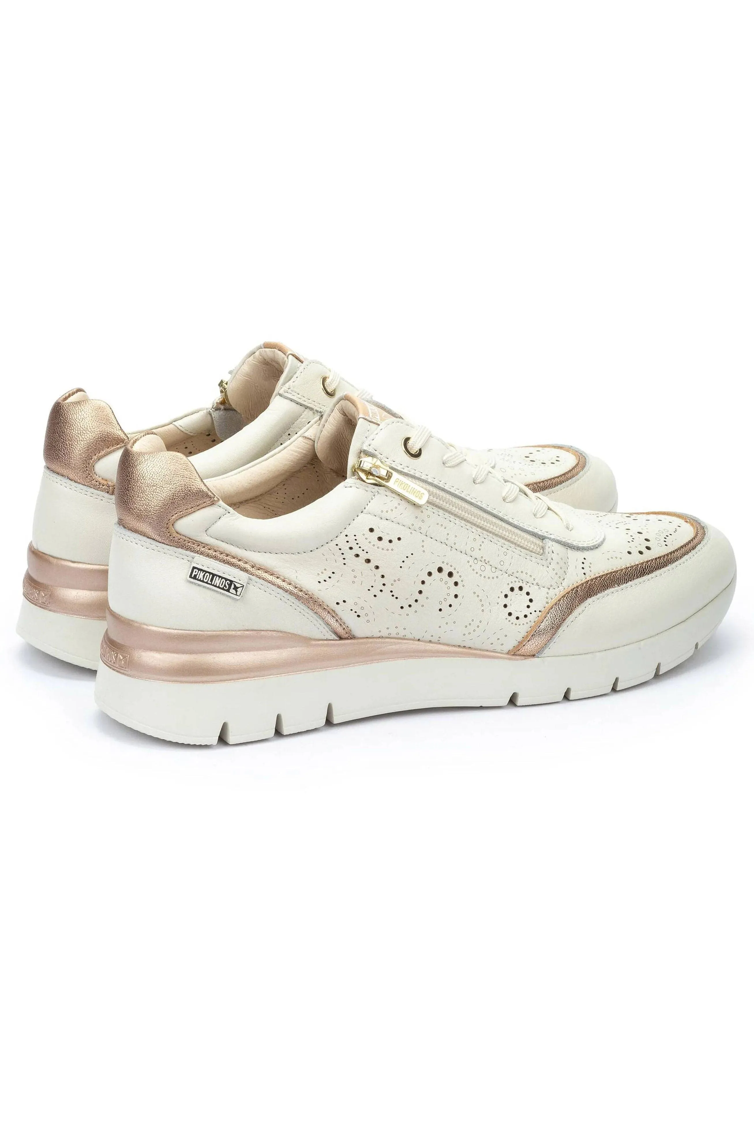 Cantabria Leather Side-Zip Trainers - Nata