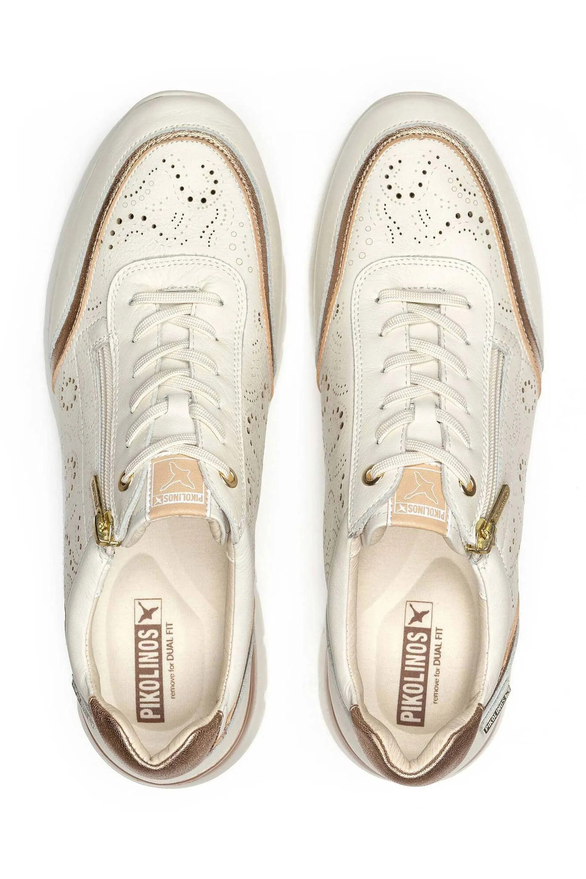 Cantabria Leather Side-Zip Trainers - Nata