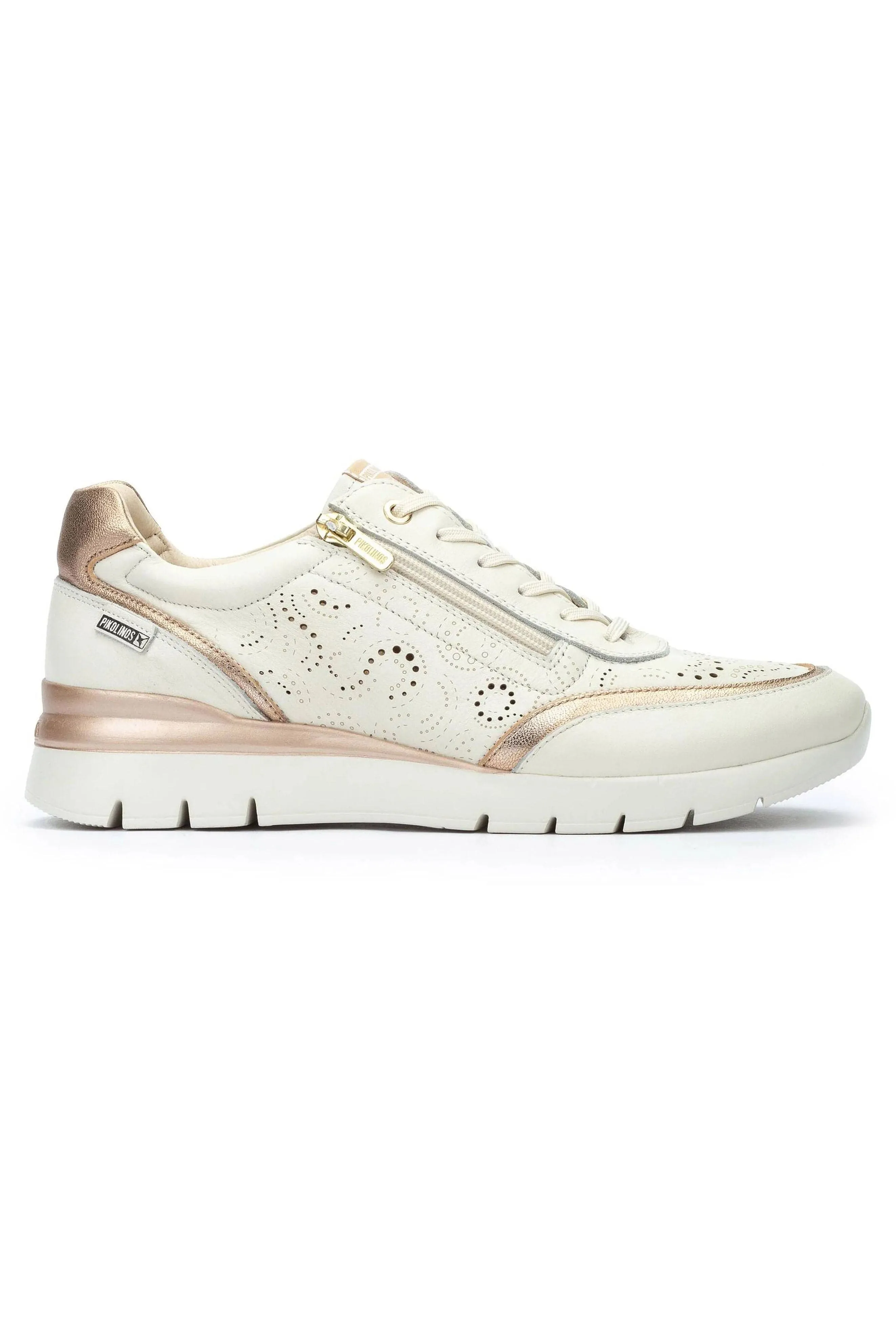 Cantabria Leather Side-Zip Trainers - Nata