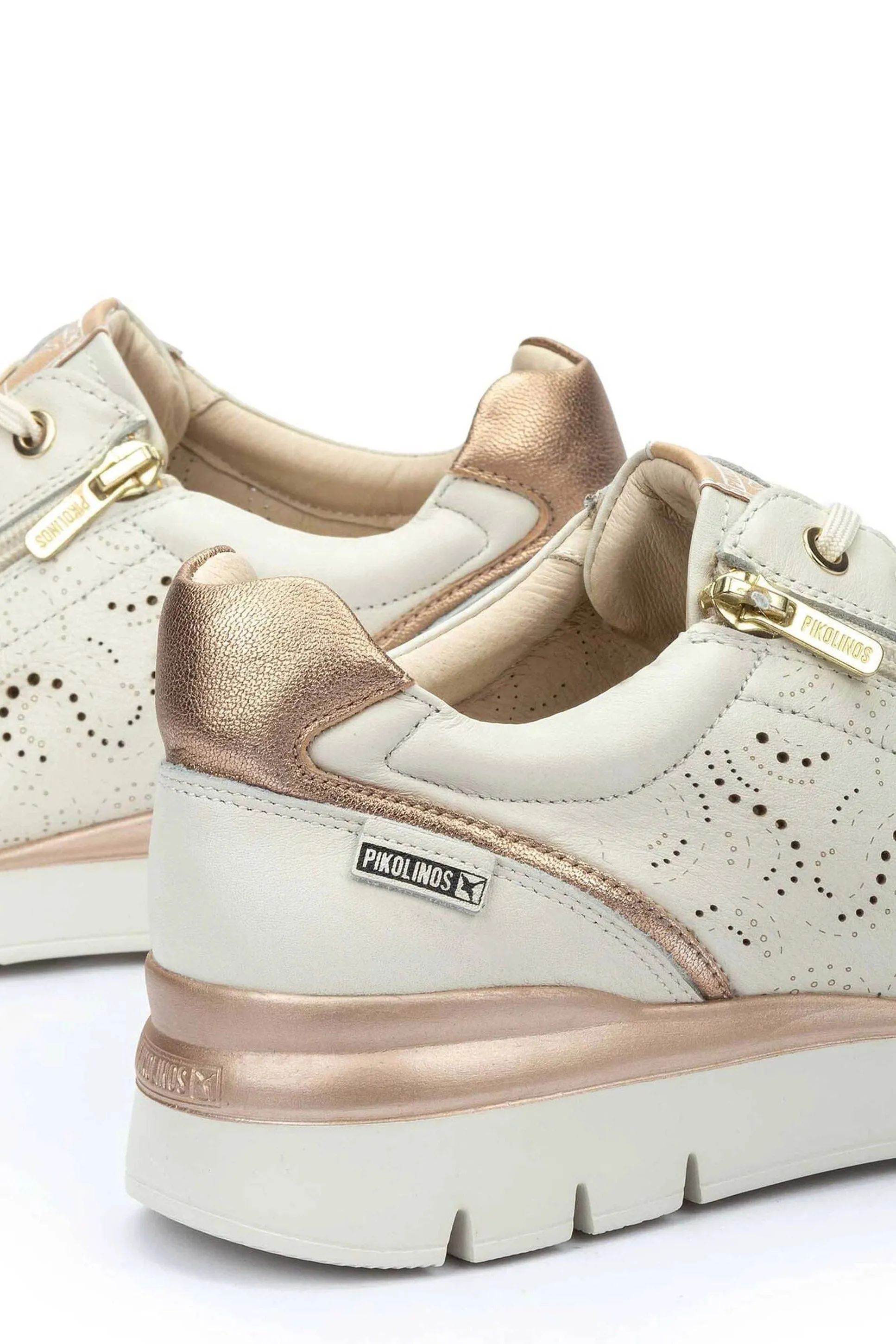 Cantabria Leather Side-Zip Trainers - Nata