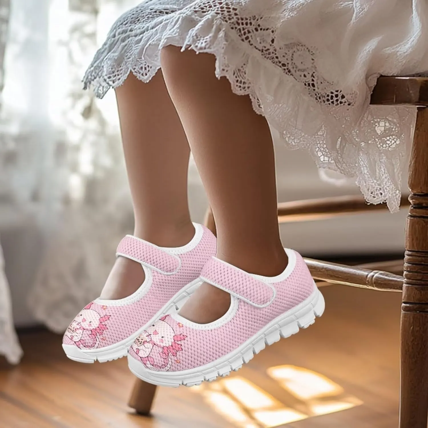 Cartoon Mary Jane Shoes for Little Girls Casual Slip-on Ballet Flats Flower Girl Wedding Party Flats Kids Teenis Girls Athletic Running Tennis Shoes