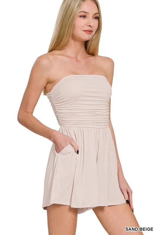 Color Me Cute Strapless Romper