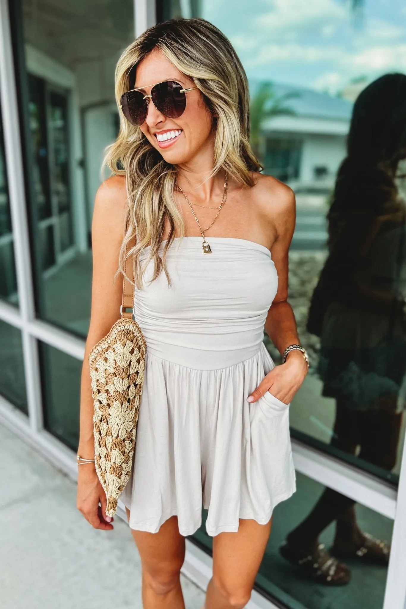 Color Me Cute Strapless Romper