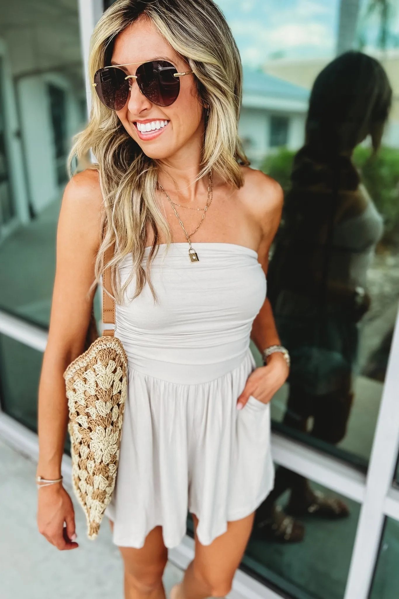Color Me Cute Strapless Romper