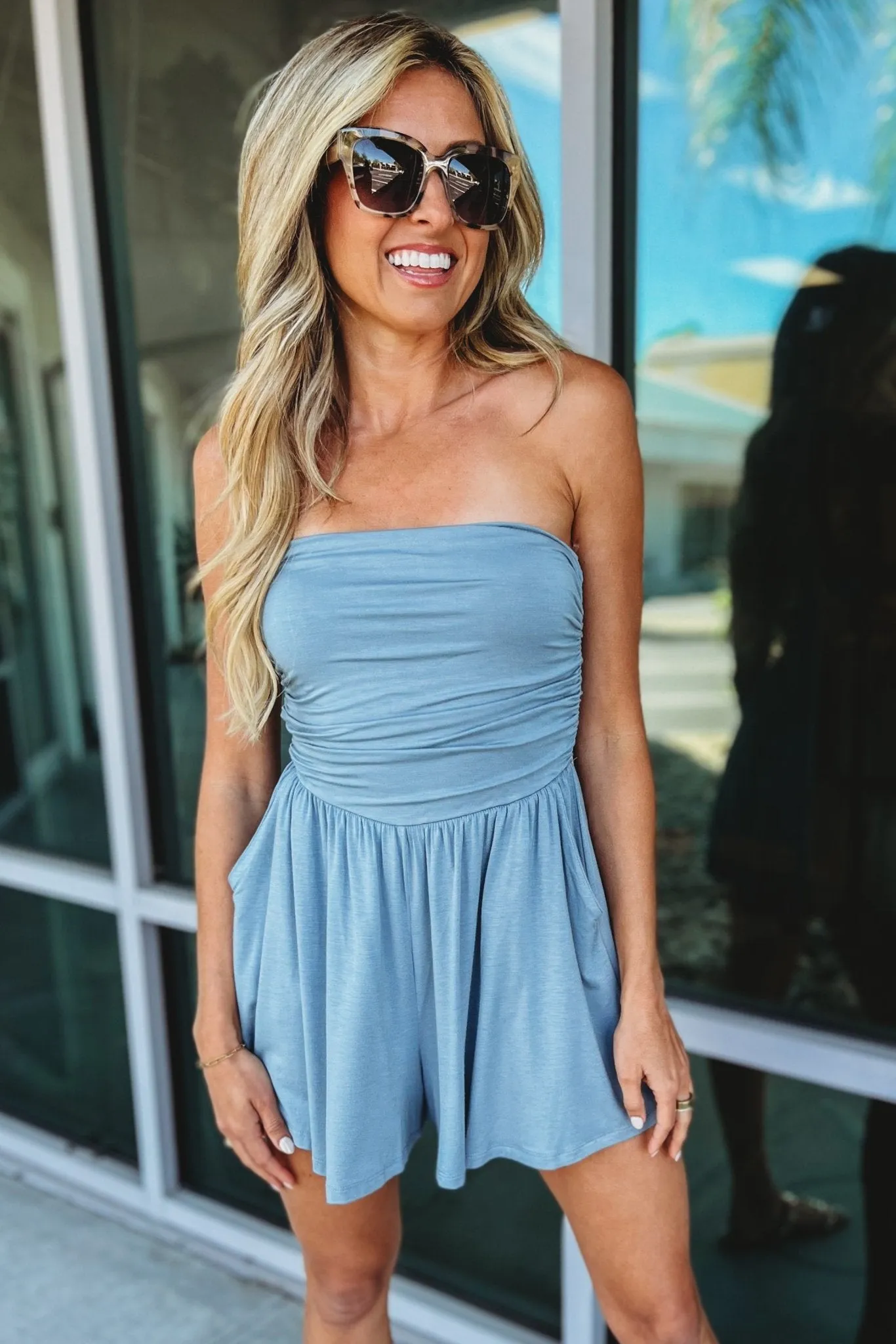 Color Me Cute Strapless Romper