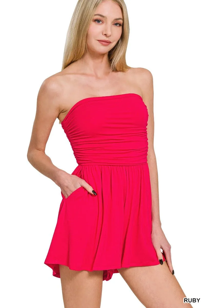 Color Me Cute Strapless Romper