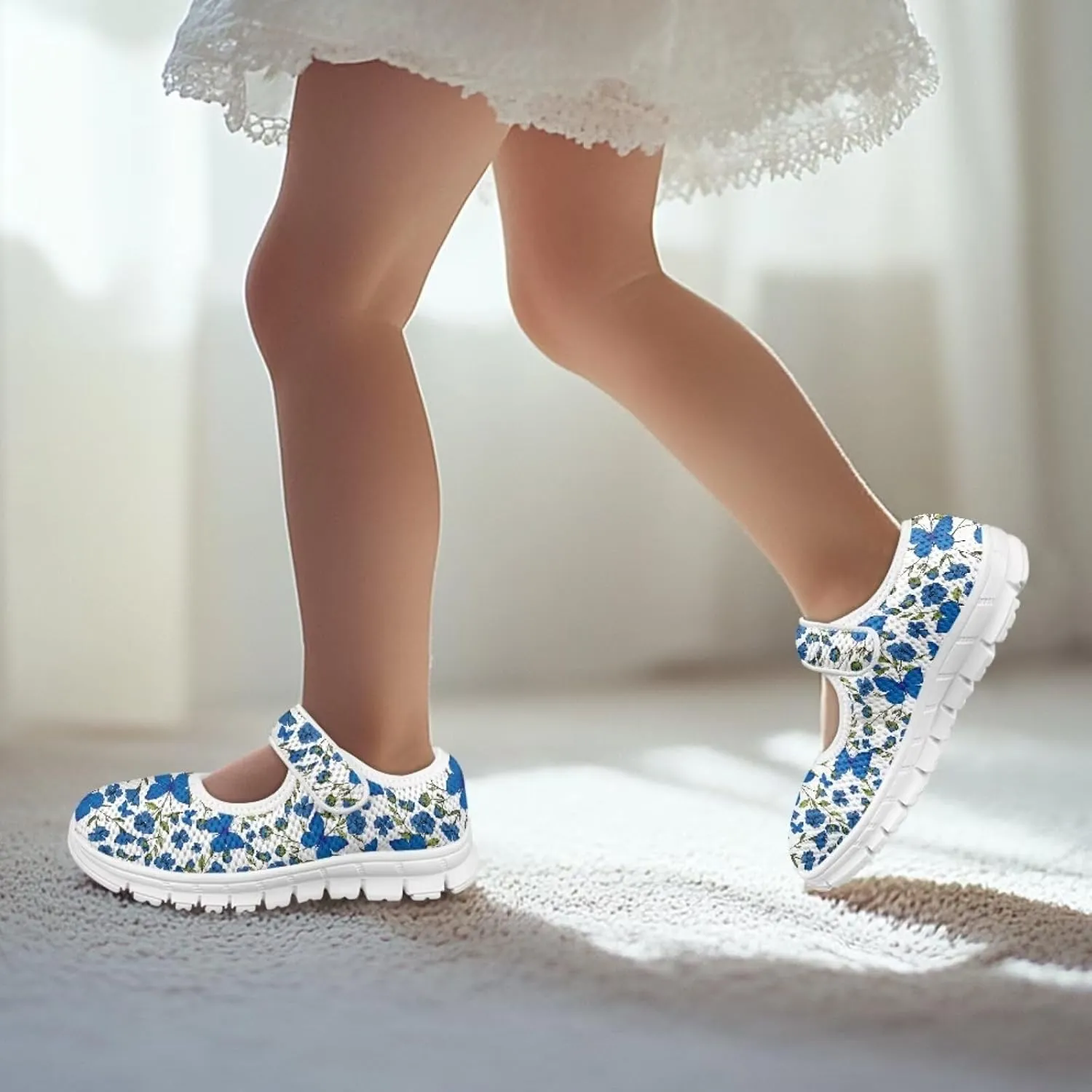 Coloranimal Mary Jane Flats Uniform Shoes for Girls Princess Shoes Girls' Flats Magic Sticker Shallow Mouth Dress Shoes with Anti Skid Sole
