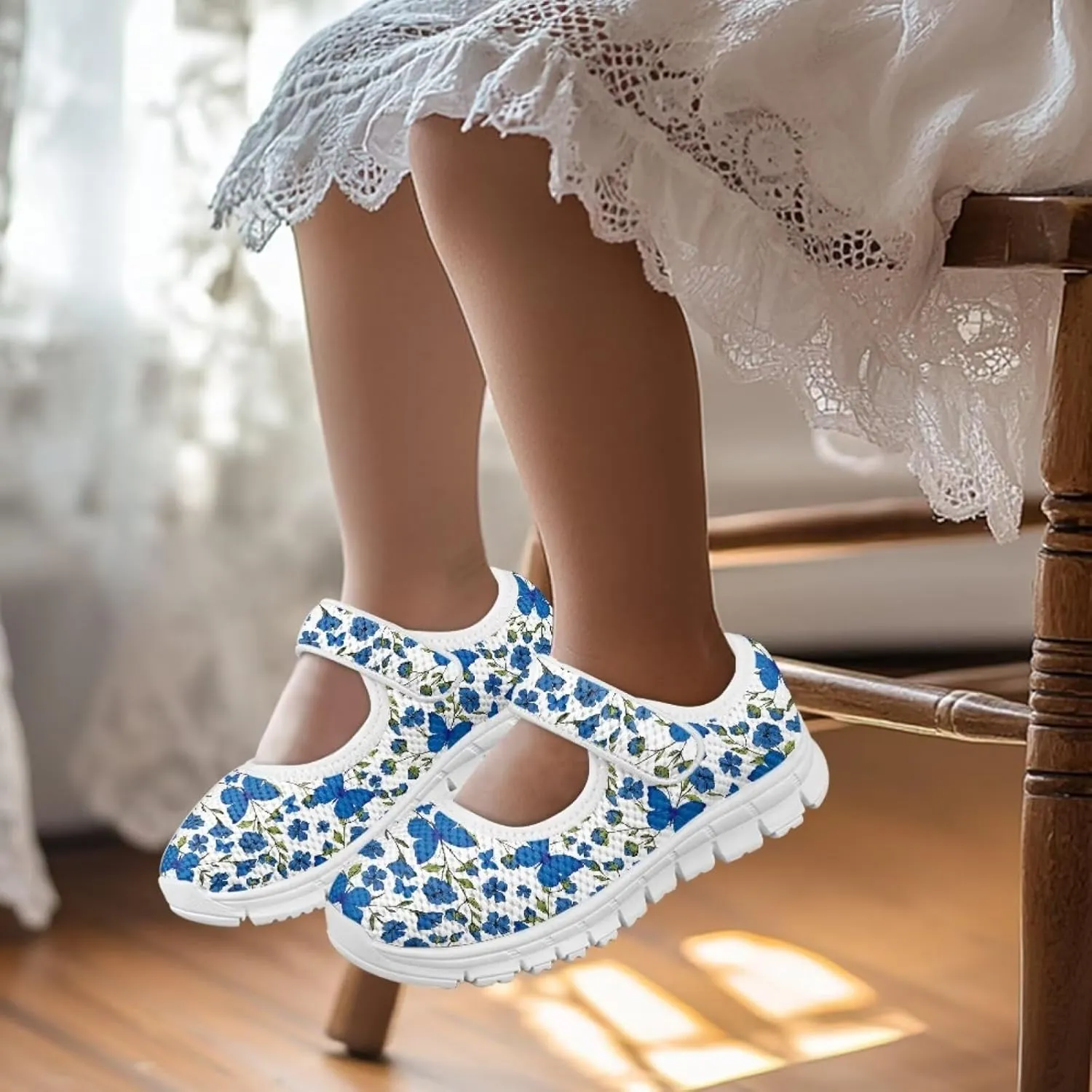 Coloranimal Mary Jane Flats Uniform Shoes for Girls Princess Shoes Girls' Flats Magic Sticker Shallow Mouth Dress Shoes with Anti Skid Sole