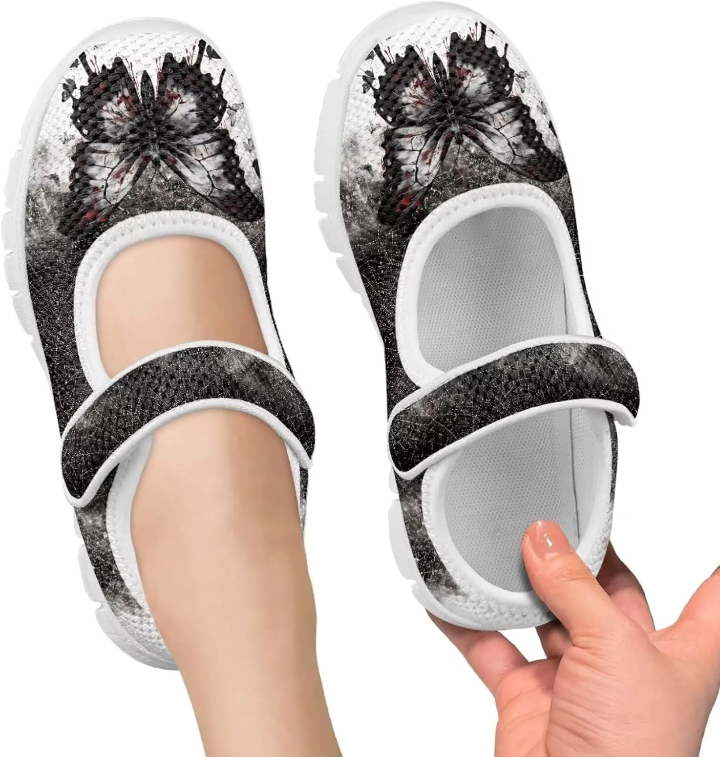 Coloranimal Mary Jane Flats Uniform Shoes for Girls Princess Shoes Girls' Flats Magic Sticker Shallow Mouth Dress Shoes with Anti Skid Sole
