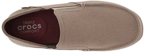 Crocs Men's Santa Cruz Convertible Slip On Loafer Casual Shoes, Khaki/Cobblestone, 12 M US