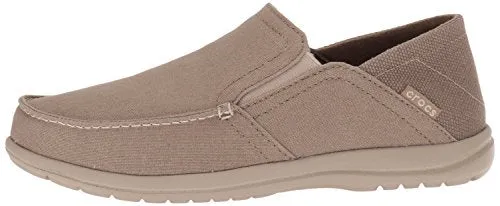 Crocs Men's Santa Cruz Convertible Slip On Loafer Casual Shoes, Khaki/Cobblestone, 12 M US