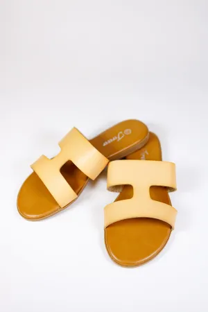 Cutout Slip On Sandal, TAUPE