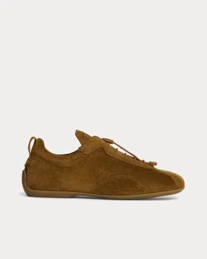 Davies Automotive Suede Gold Brown Low Top Sneakers