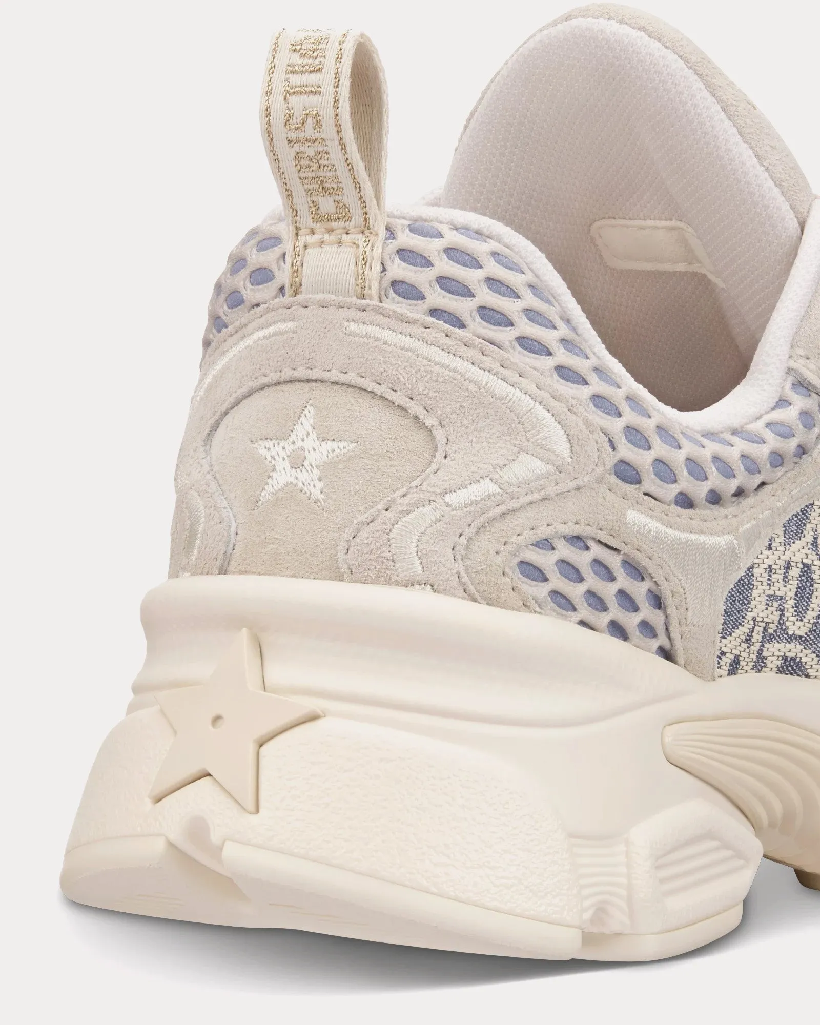 Dior Vibe Suede with Jacquard & Raffia Dior Oblique Motif Ecru / Chambray Blue Low Top Sneakers