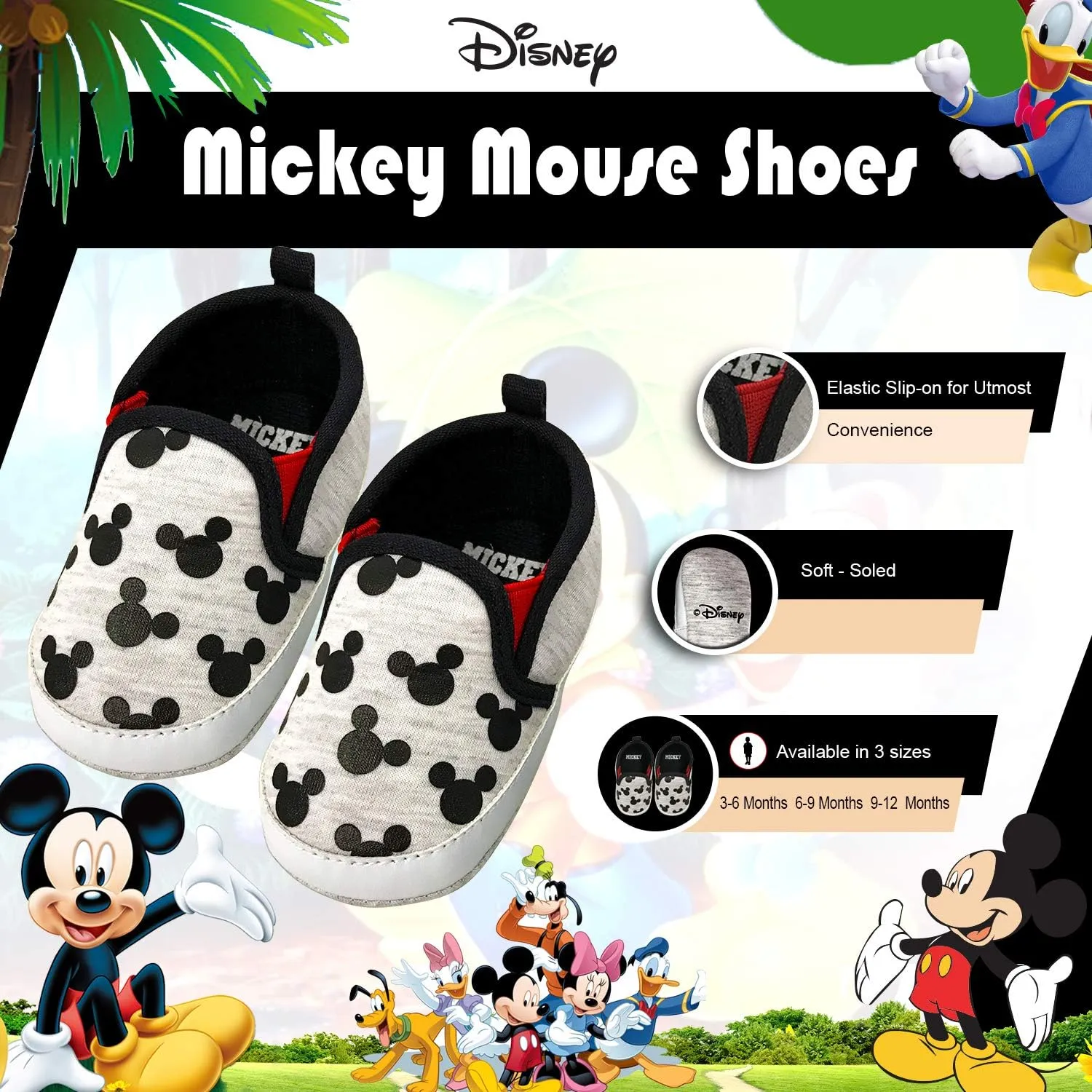 Disney Mickey Mouse Red and Black Infant Shoes