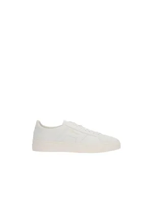 Double Buckle Leather Sneakers