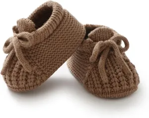 DovFanny Baby Booties Newborn Baby First Shoes Cozy Warm Knit Soft Booties for Toddler Infant Boy Girl