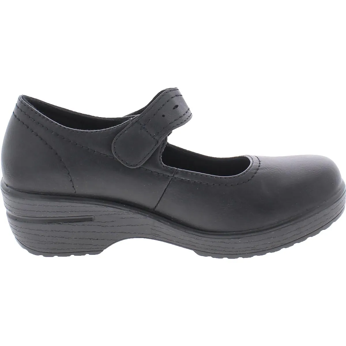 Easy Works by Easy Street Womens Letsee Pleather Adjustable Clogs