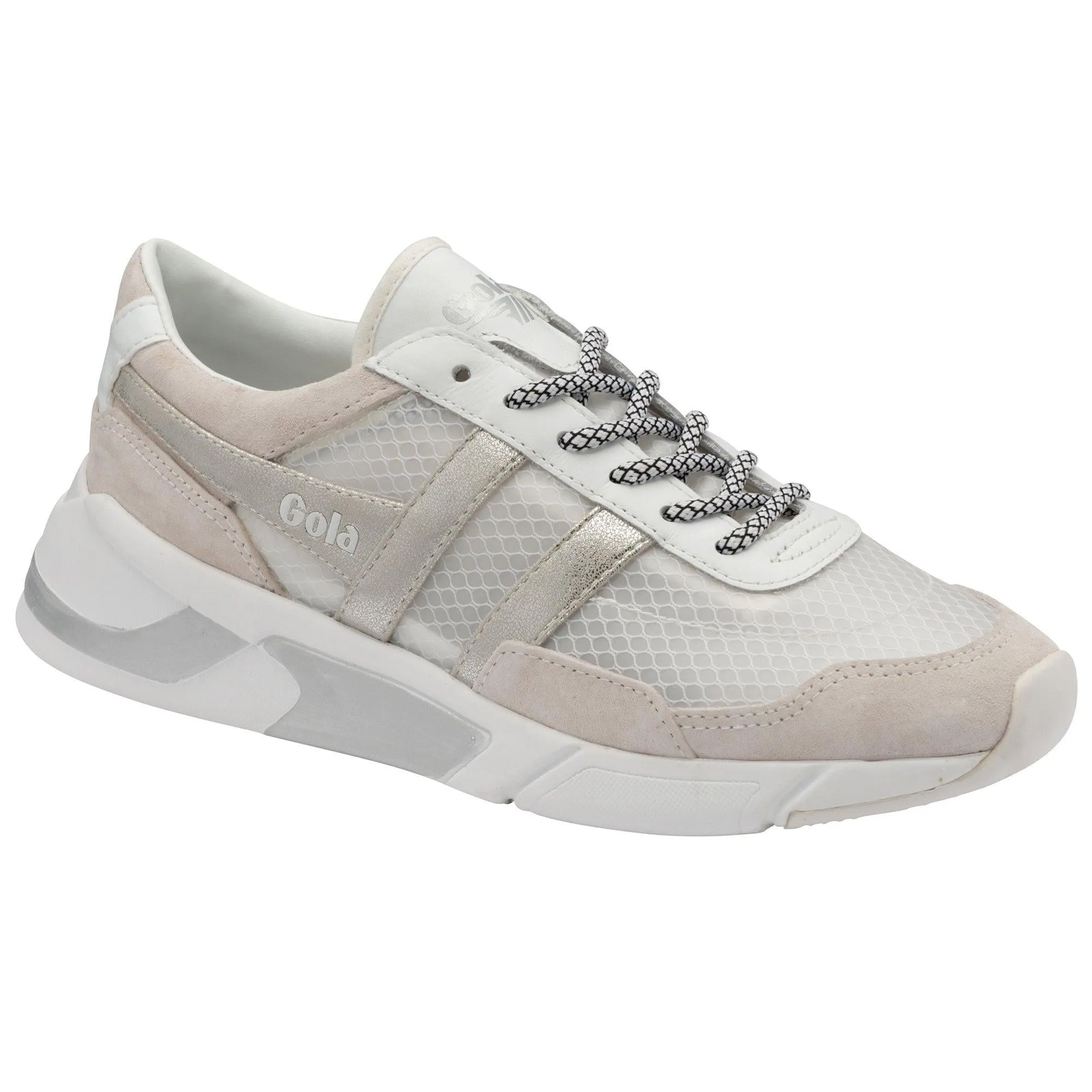 Eclipse Haze Metallic Trainer (White   Silver)