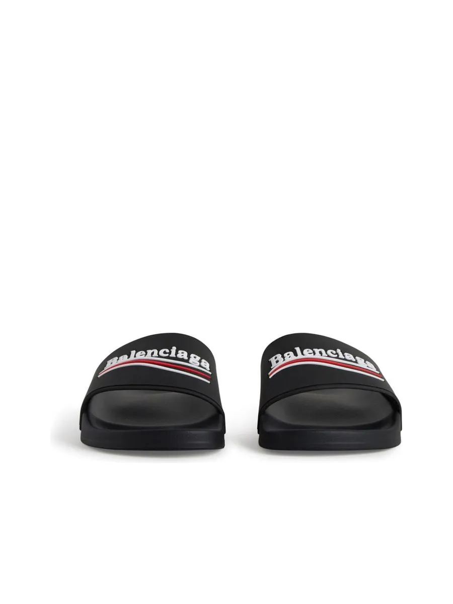 Embossed Logo Flat Sandals
