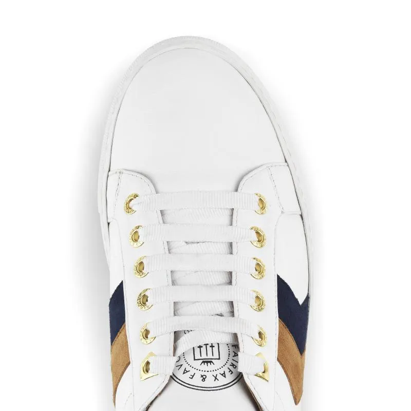 Fairfax & Favor Alexandra Ladies Trainer - Tan/Navy