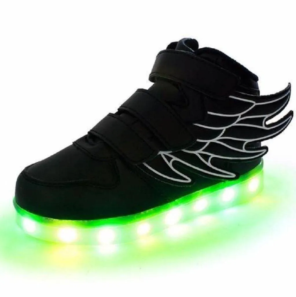 Flashez Black - LED Thunder Kids Shoes