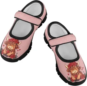 Forchrinse Sunflower Otter Pattern Toddlers Girls Dress Shoes Floral Mary Jane Flats Party School Uniform Shoes Lightweight Flats Sneakers for Kids,Size 11-2.5